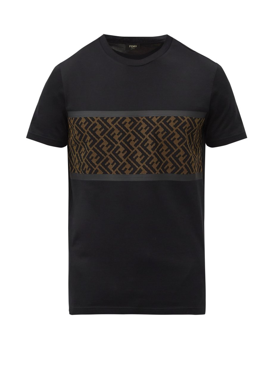 Black Ff Monogram Cotton Jersey T Shirt Fendi Matchesfashion Uk 