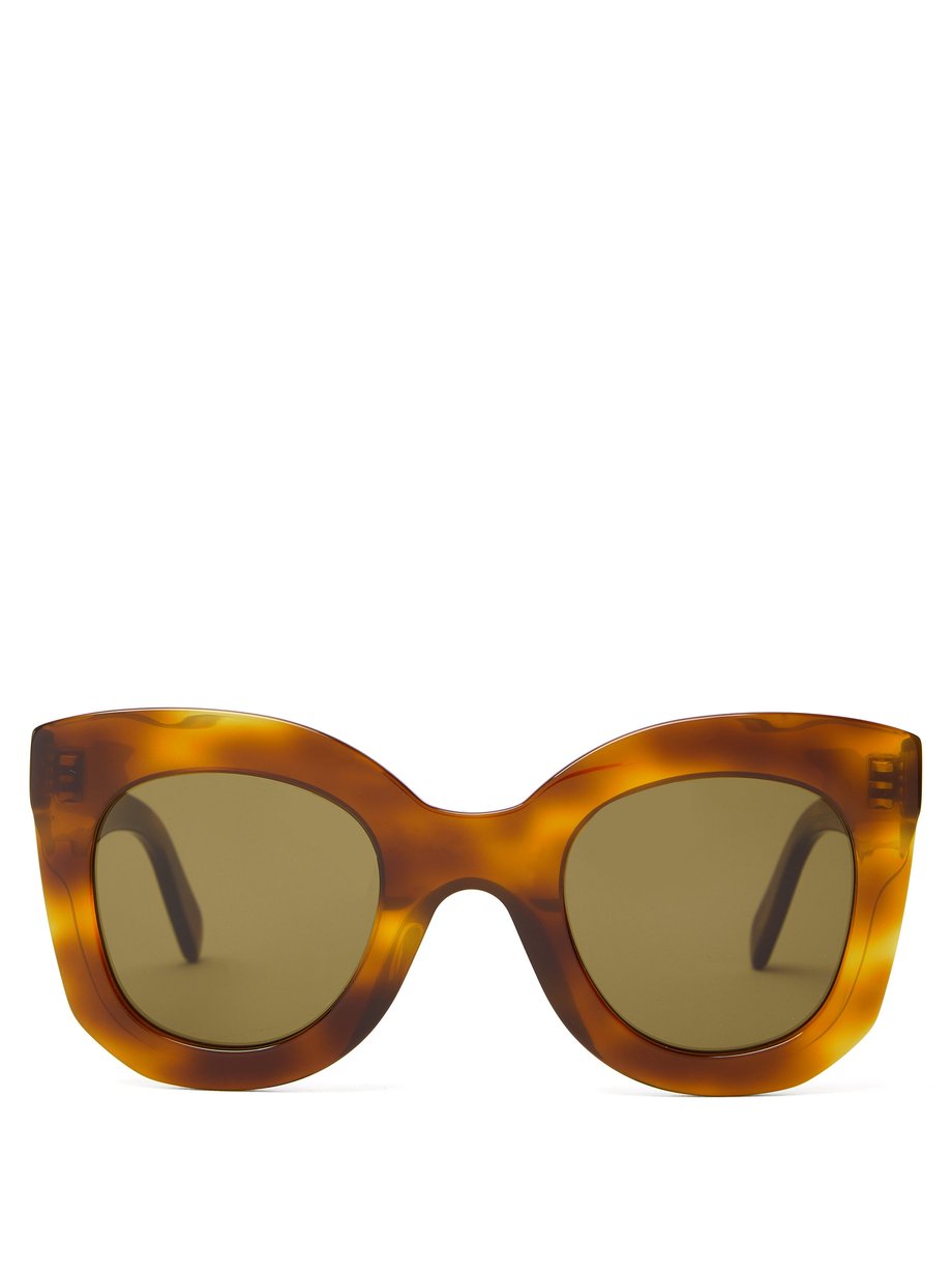 Brown Oversized Round Tortoiseshell Acetate Sunglasses Celine Eyewear Matchesfashion Us