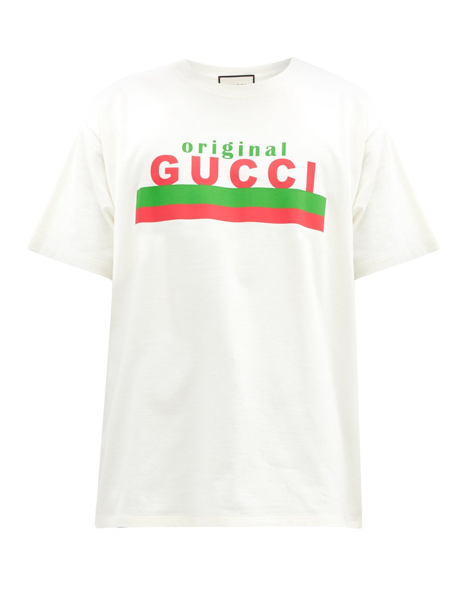 white gucci logo t shirt