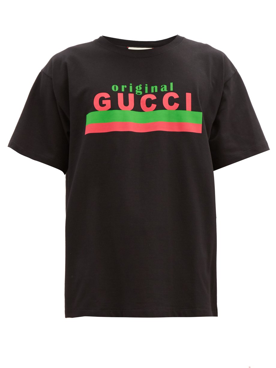 Gucci グッチ ロゴプリント コットンtシャツ ブラック Matchesfashion マッチズファッション