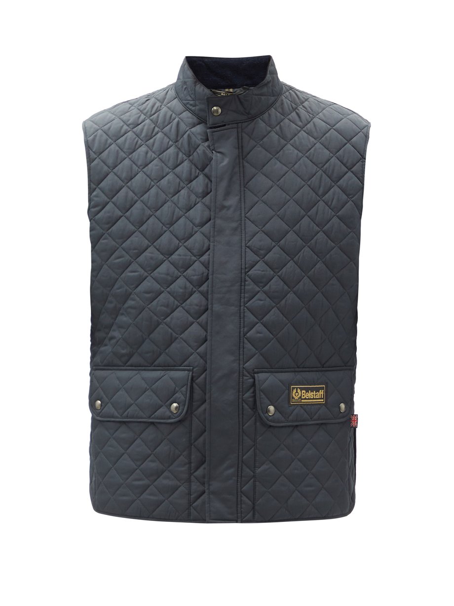 Diamond-quilted Shell Gilet Navy Mens MATCHESFASHION Men Clothing Jackets Gilets 