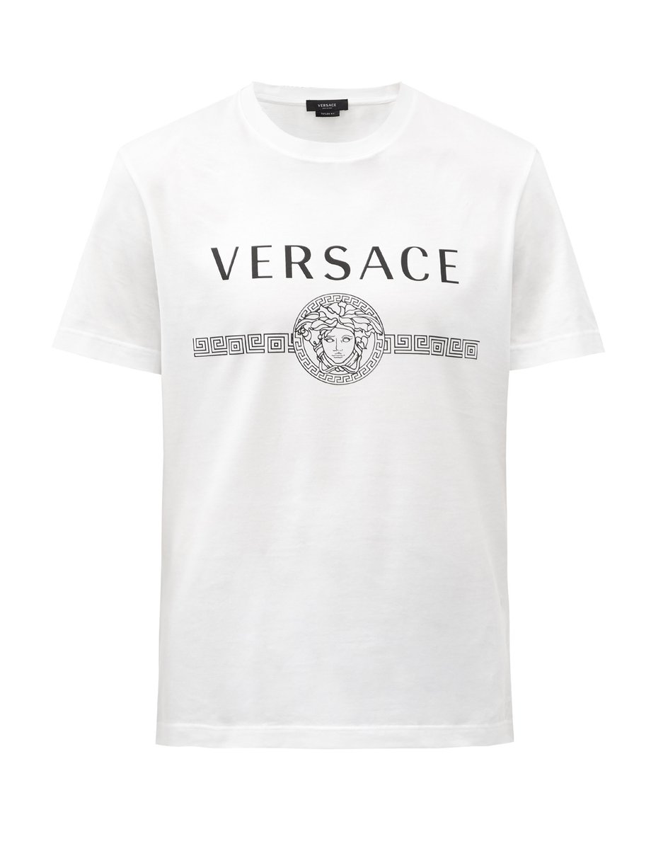 50 Off メデューサプリントtシャツ ヴェルサーチェ ホワイト Versace Tシャツ カットソー メンズファッション Buy