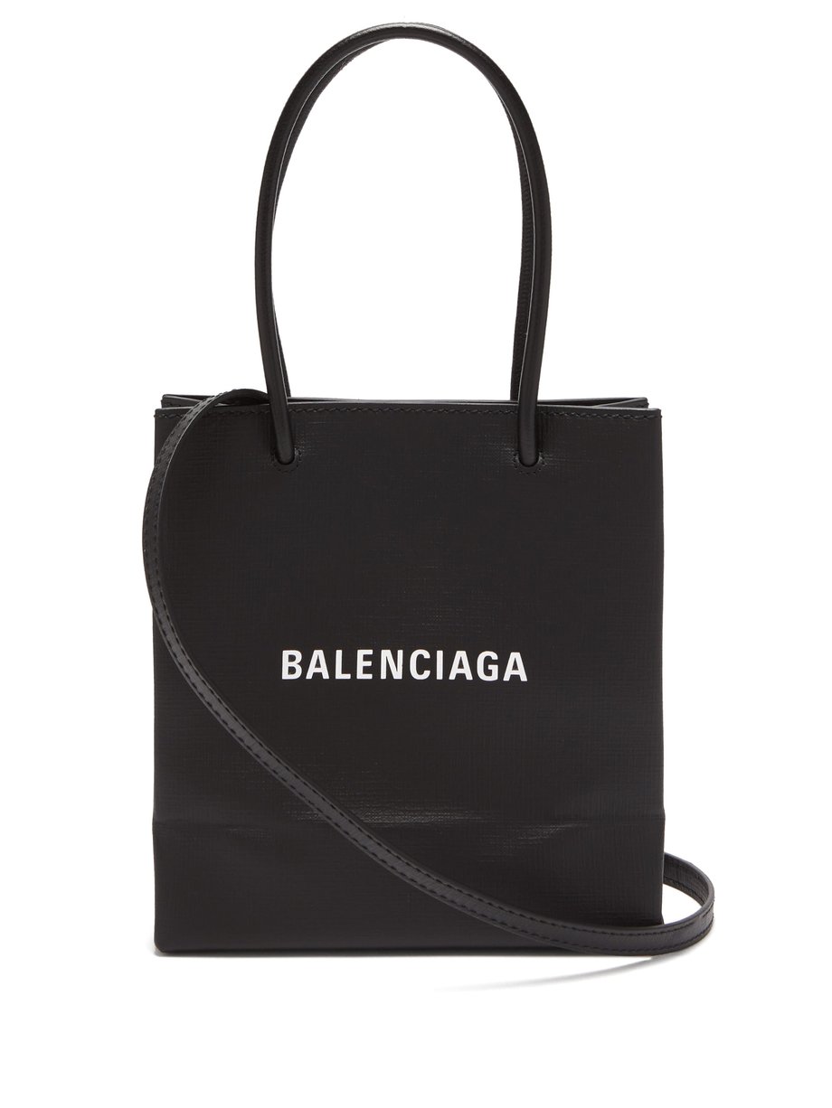 Balenciaga Balenciaga Shopping small textured-leather cross-body bag ...