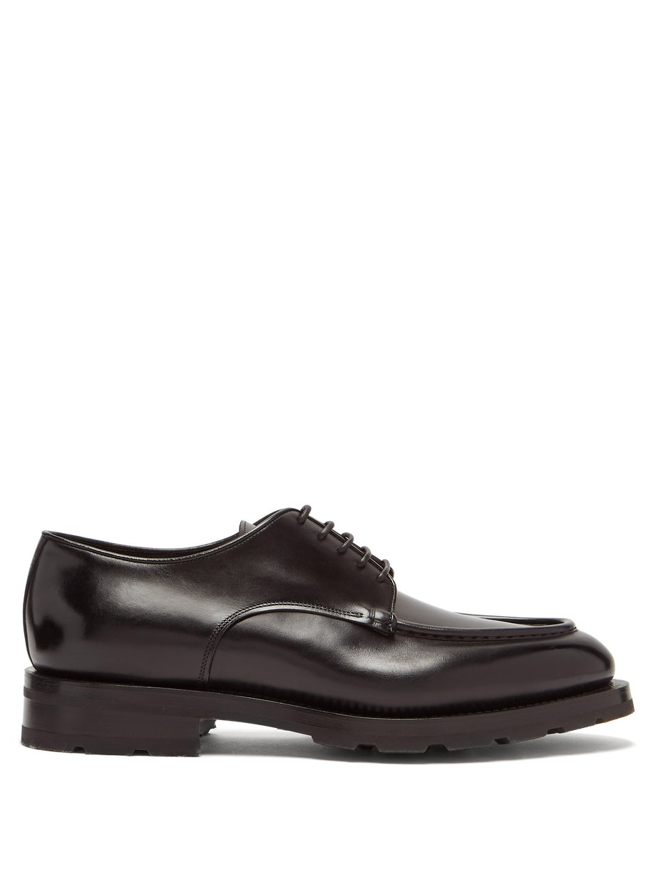 Black Chunky-sole leather Derby shoes | Santoni | MATCHESFASHION US