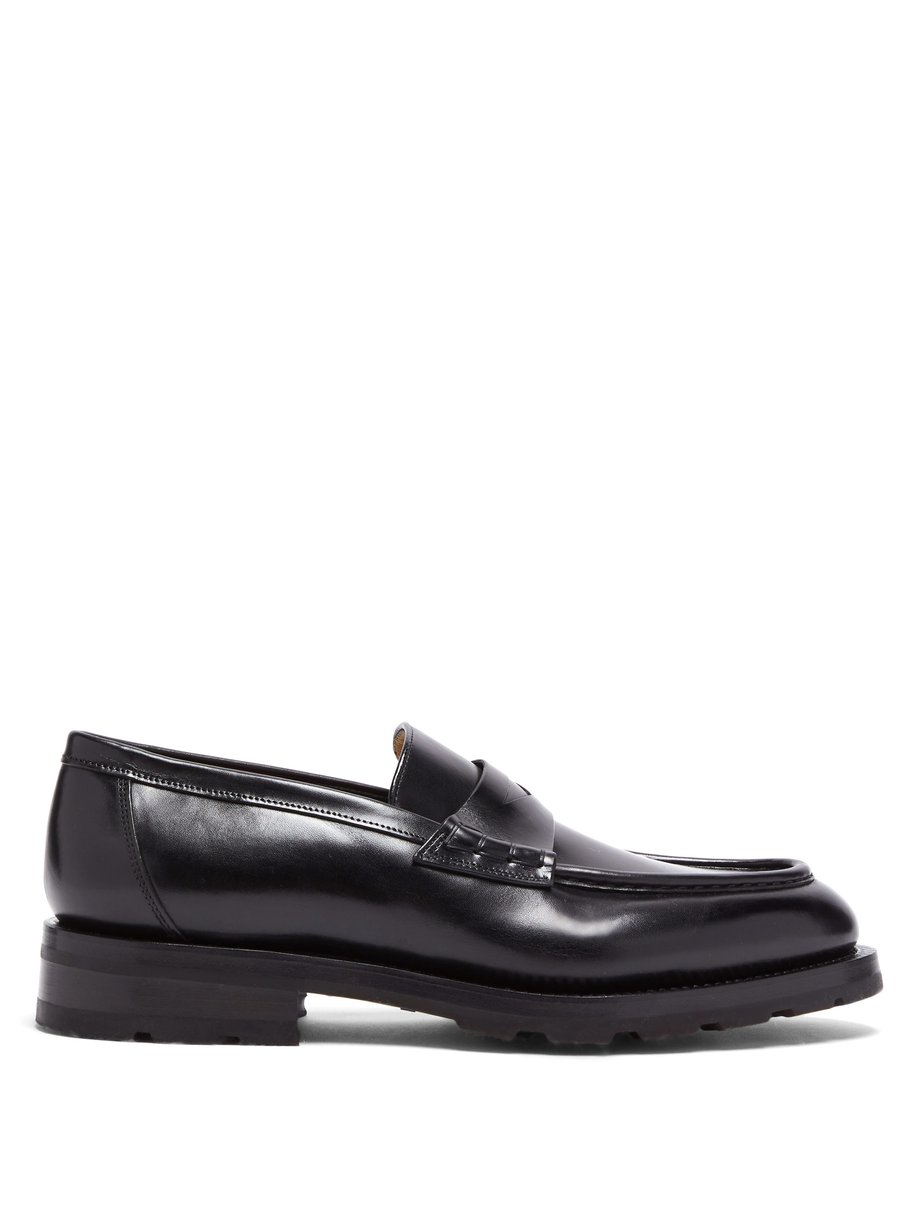 Black Chunky-sole leather loafers | Santoni | MATCHESFASHION US