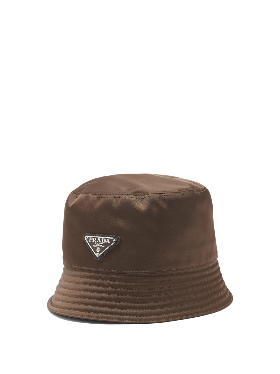 Triangle logo-plaque nylon bucket hat 