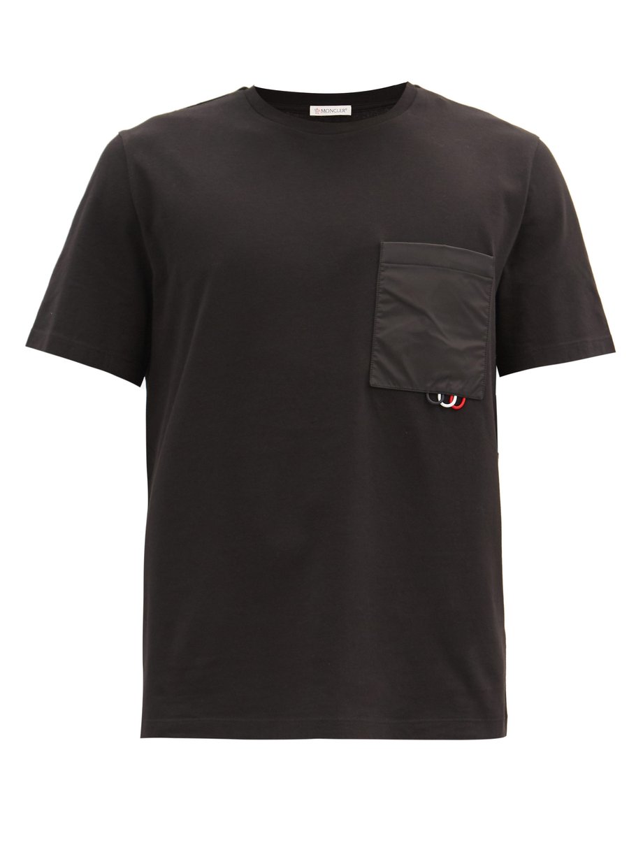 Moncler モンクレール パッチポケット コットンTシャツ ブラック｜MATCHESFASHION（マッチズファッション)