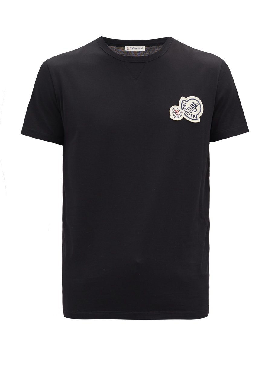 Black Double-logo cotton-jersey T-shirt | Moncler | MATCHESFASHION UK