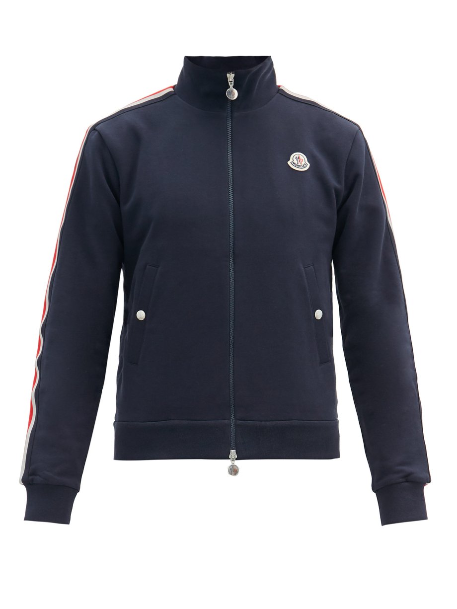 Navy Zip-through cotton-jersey track top | Moncler | MATCHESFASHION AU