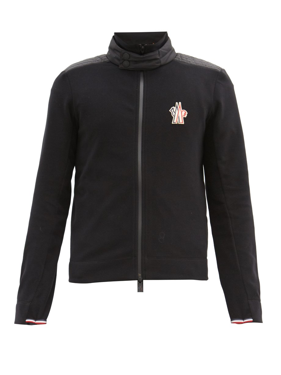 Black Logo-patch fleece track jacket | Moncler Grenoble | MATCHESFASHION US