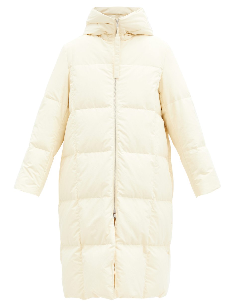 Neutral Harness-strap quilted-down shell hooded coat | Jil Sander ...