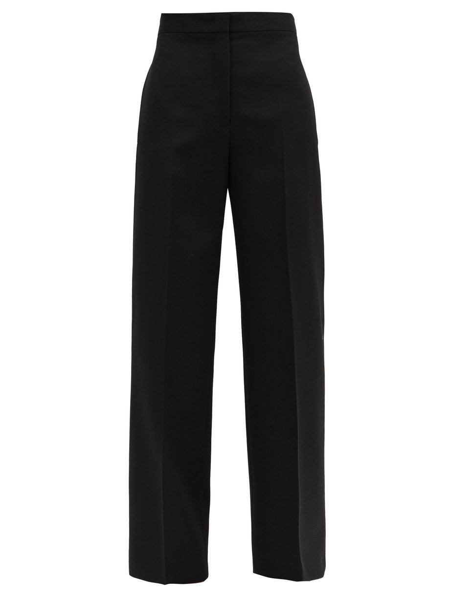 Black Nicholas high-rise wool wide-leg trousers | Jil Sander ...