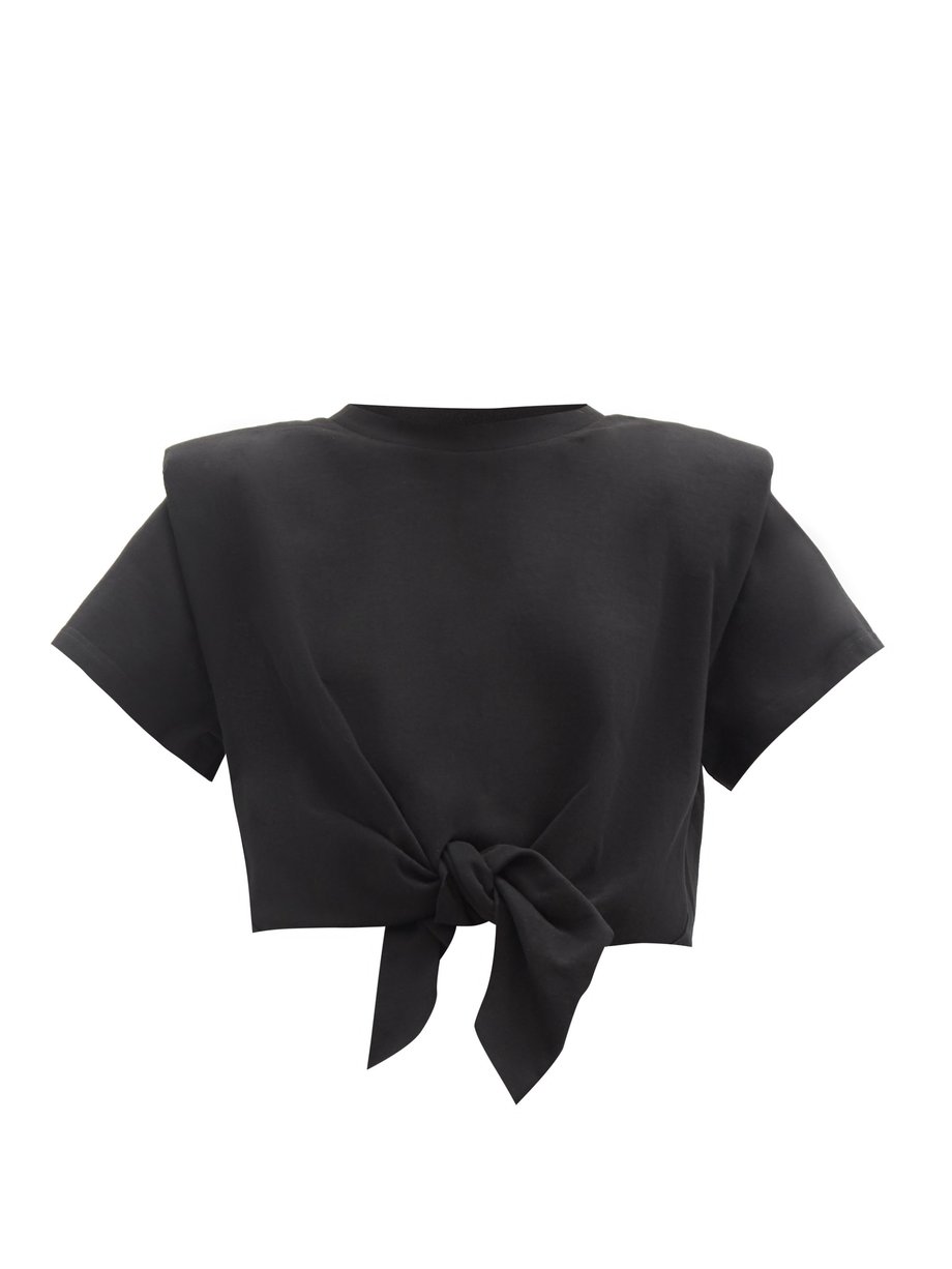 Belita padded-shoulder knotted T-shirt Isabel Marant | MATCHESFASHION