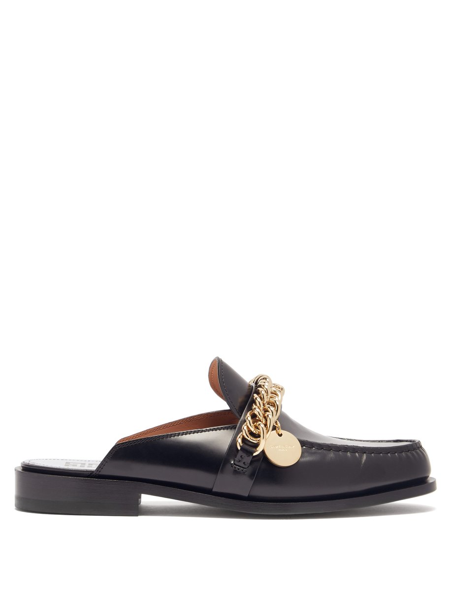 Givenchy Givenchy Chain-embellished backless loafers Black｜MATCHESFASHION（マッチズファッション)