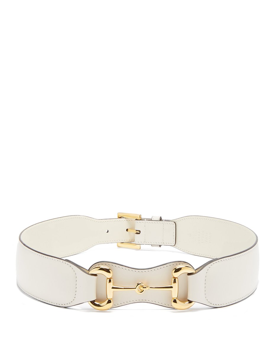 White Horsebit leather belt | Gucci | MATCHESFASHION UK
