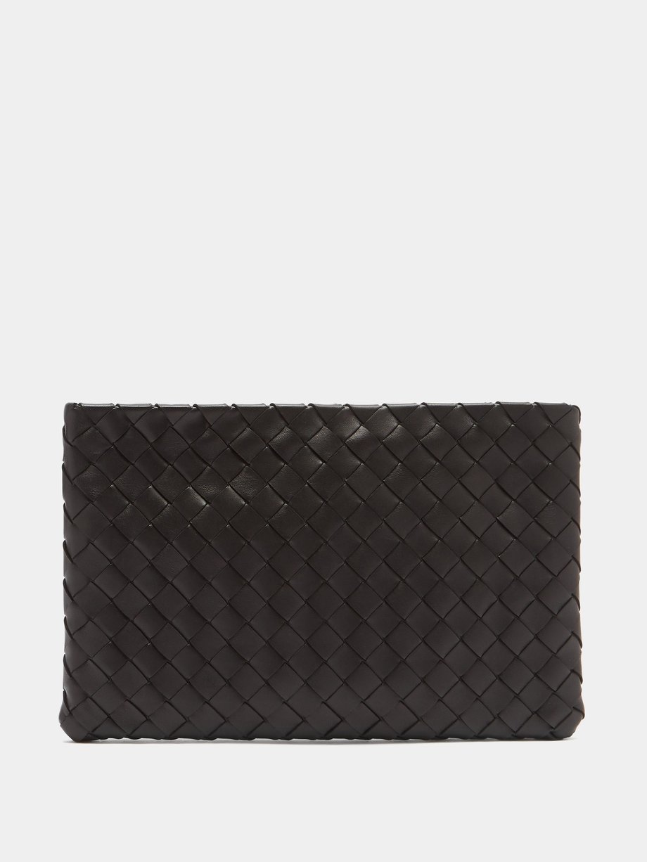 Black Intrecciato leather zip pouch | Bottega Veneta | MATCHESFASHION UK