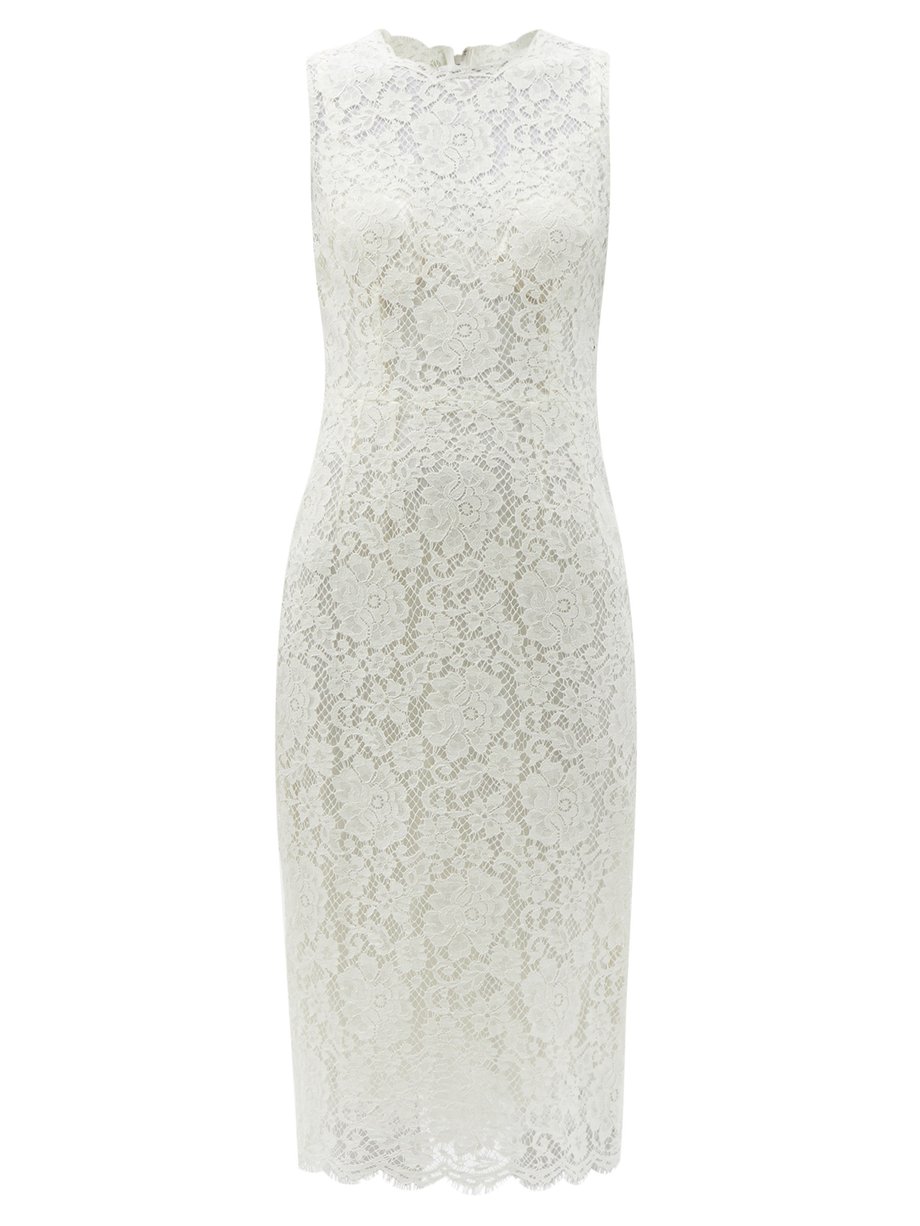 teugels Vijf Of later White Sleeveless Cordonetto-lace midi dress | Dolce & Gabbana |  MATCHESFASHION US