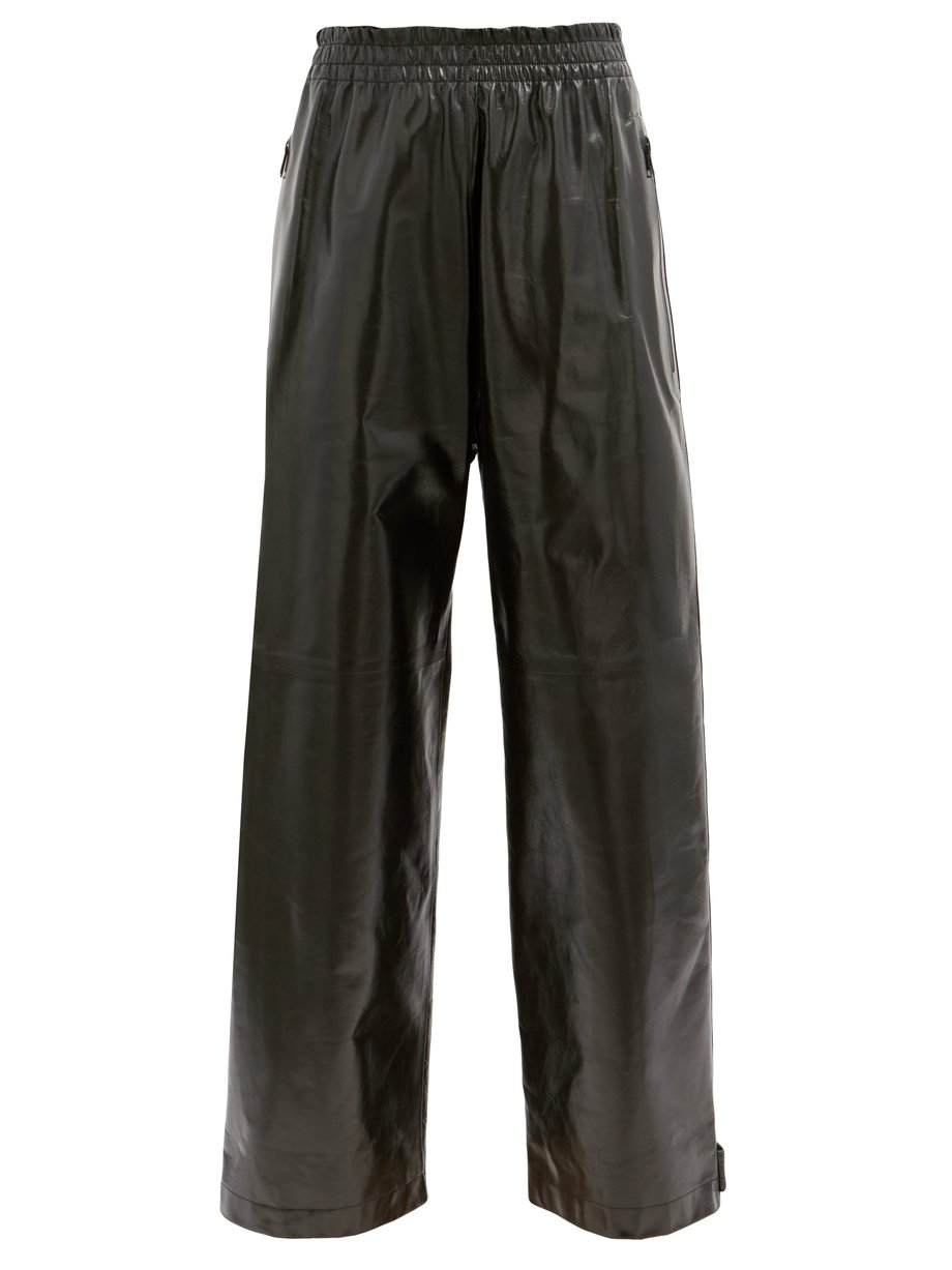 Black Adjustable-cuff leather trousers | Bottega Veneta | MATCHESFASHION UK