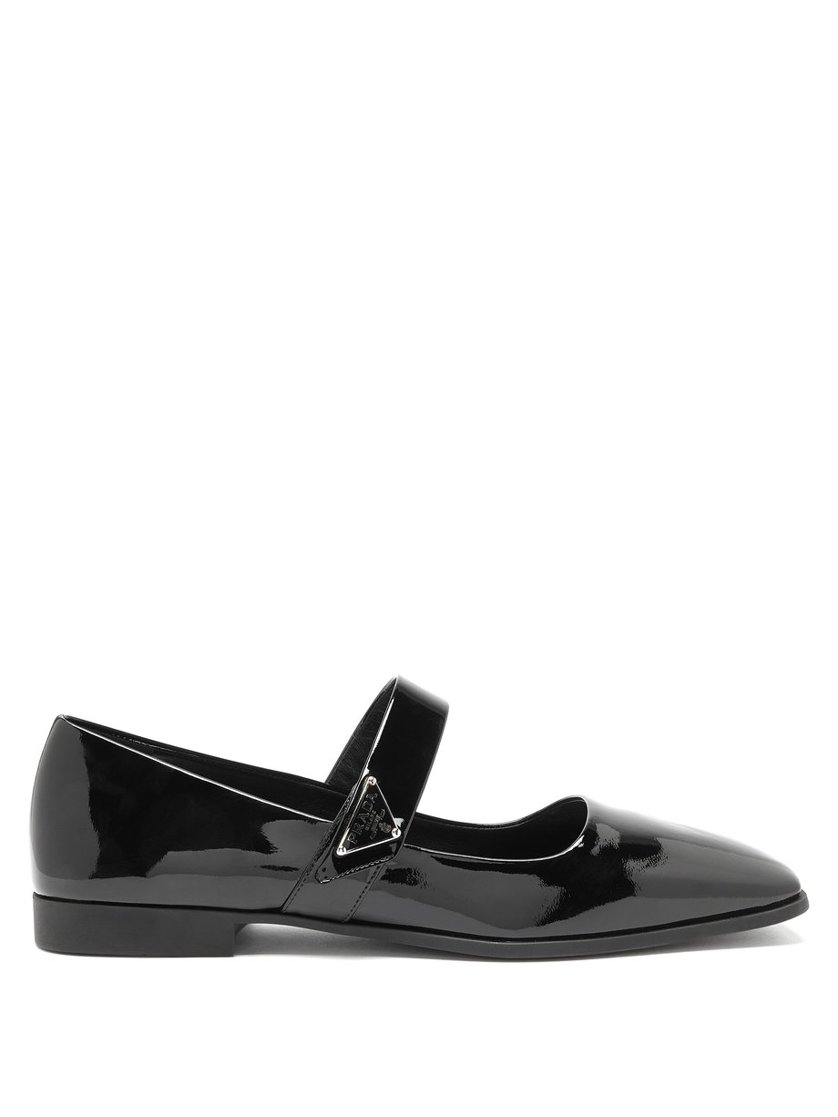Square-toe patent-leather Mary Jane 
