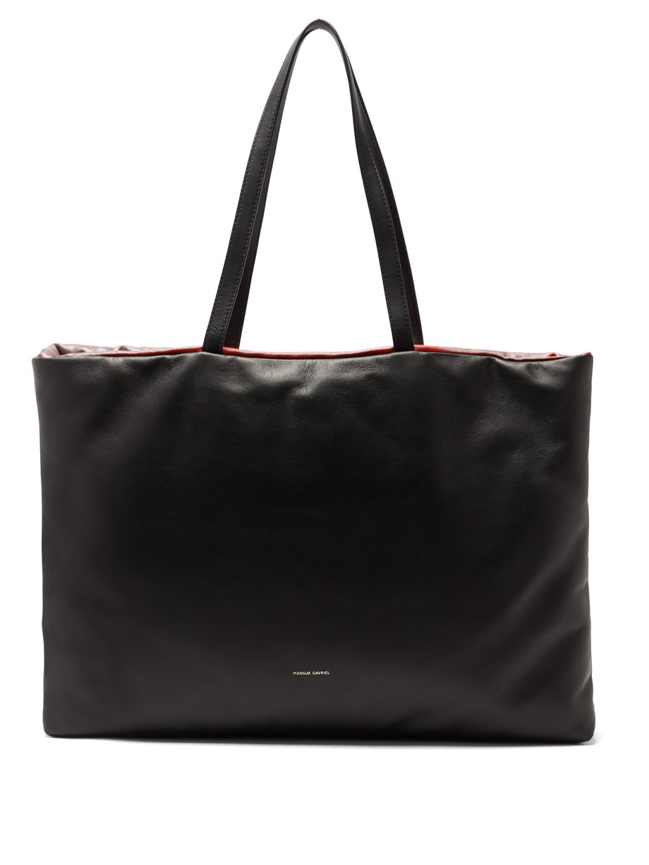 Black multi Pillow reversible padded leather tote bag | Mansur Gavriel ...