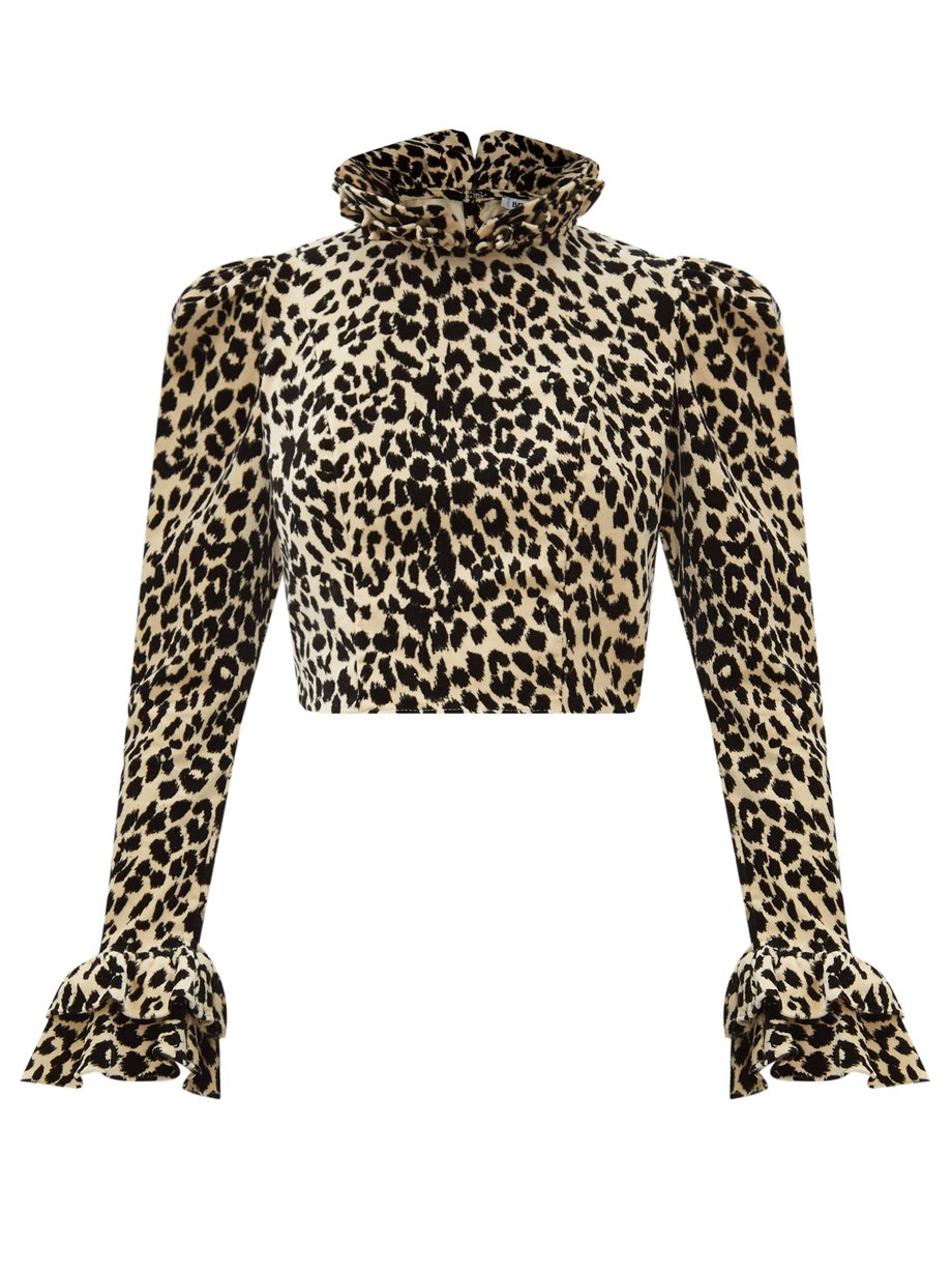 Print Amy leopard-print velvet blouse | Batsheva | MATCHESFASHION US