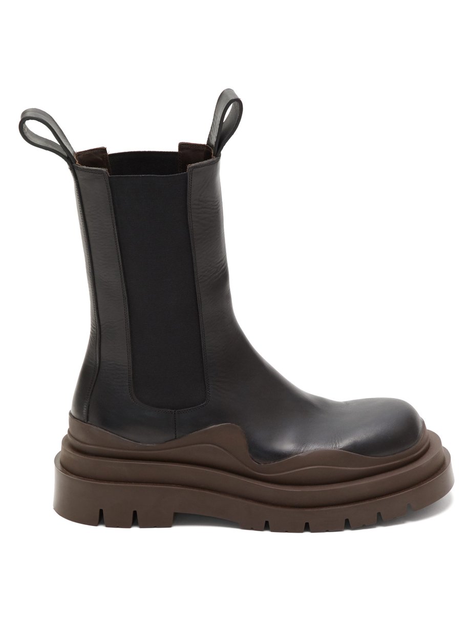 Black The Tire chunky-sole leather Chelsea boots | Bottega Veneta ...