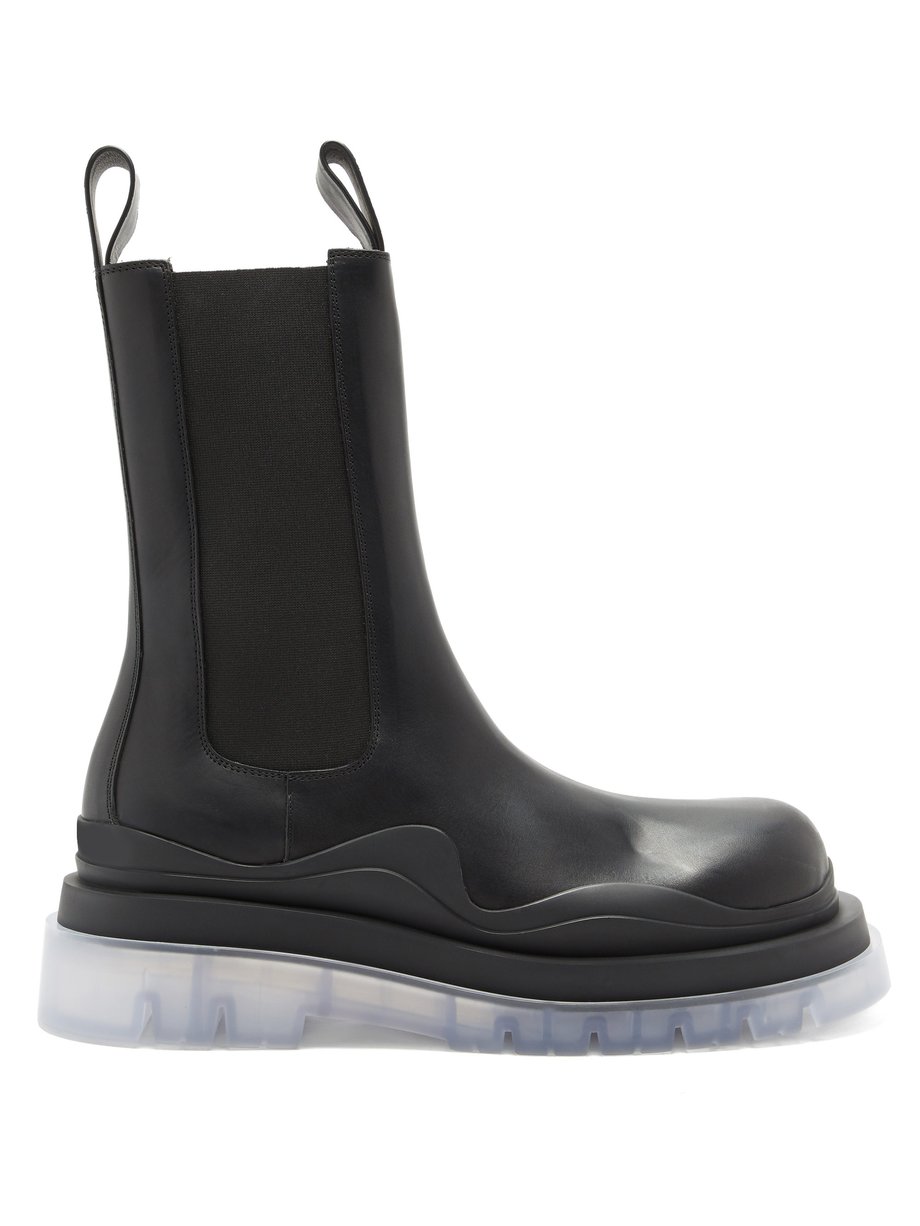 The Tire tread-sole leather boots Black Bottega Veneta | MATCHESFASHION FR