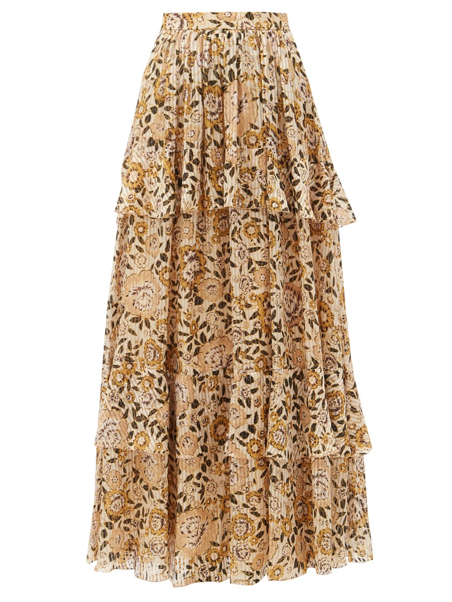 Etro Print Breton floral-print tiered silk-blend maxi skirt | 매치스패션, 모던 ...