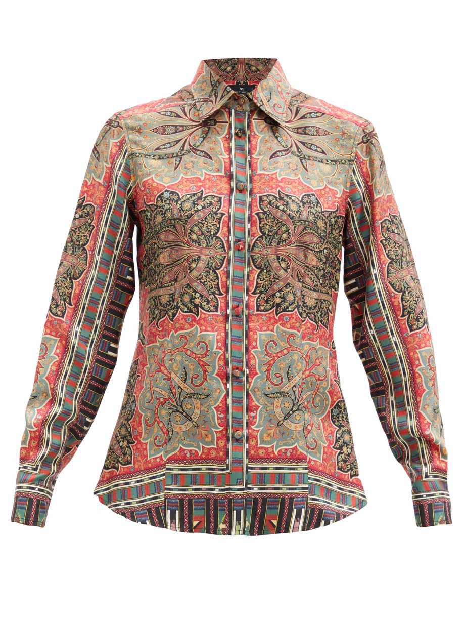 Etro Etro Paisley-print silk-satin blouse Print｜MATCHESFASHION（マッチズファッション)