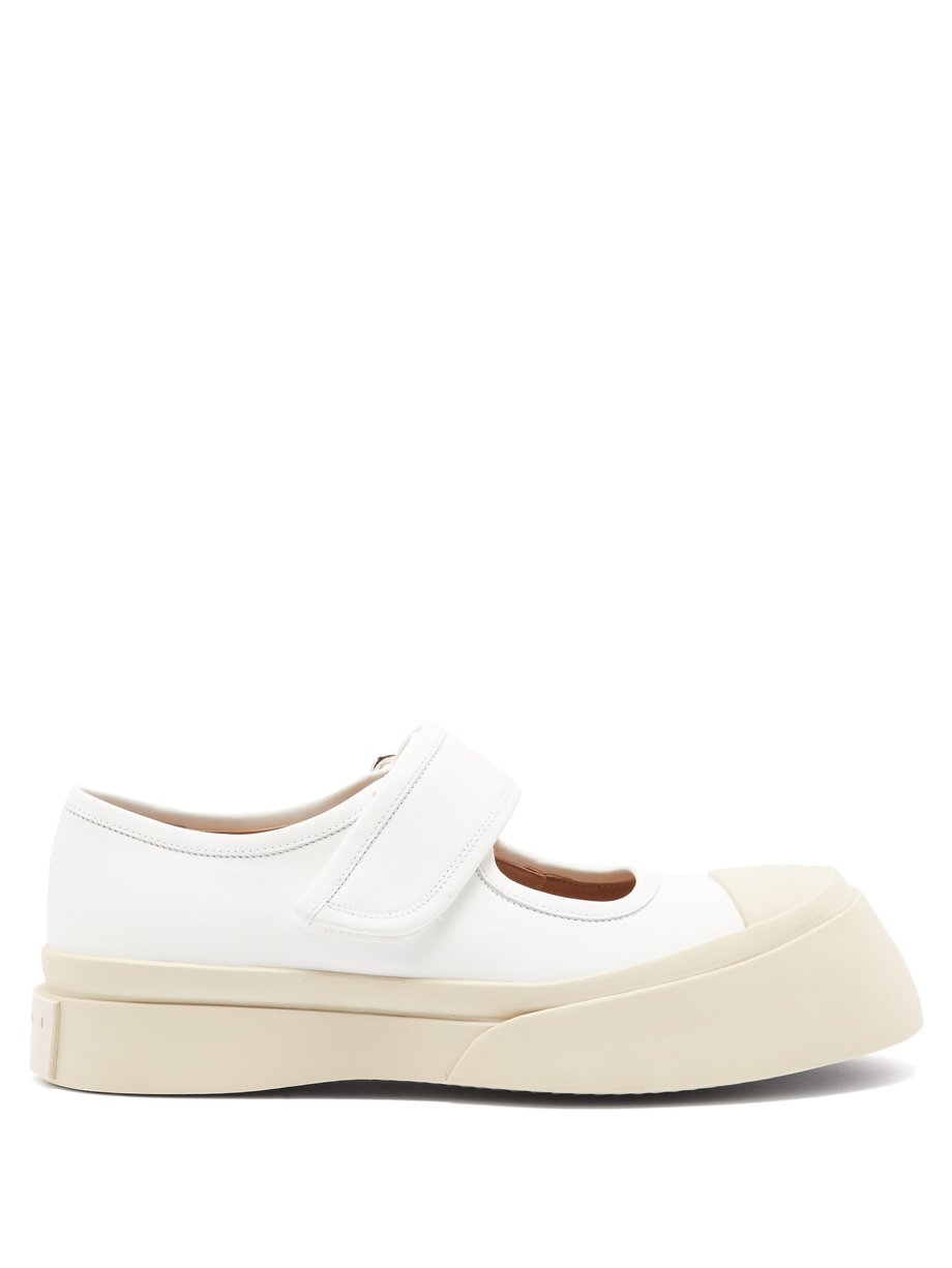 Marni White Pablo chunky-sole leather Mary-Jane shoes | 매치스패션, 모던 럭셔리 ...