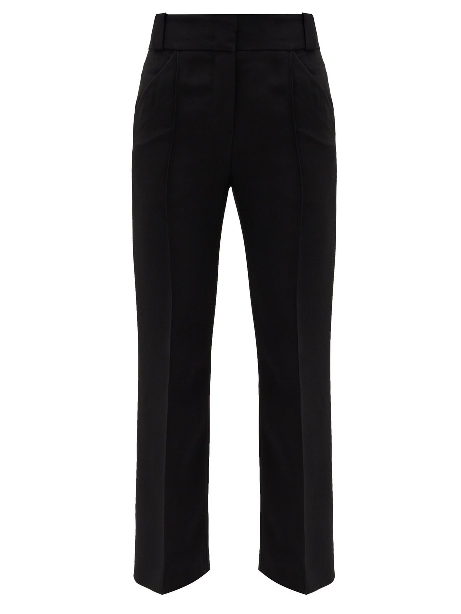 Black Cropped cady tailored trousers | Fendi | MATCHESFASHION UK