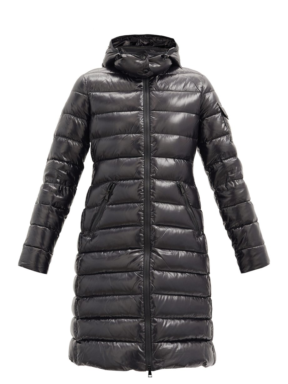 Moncler Black Moka hooded quilted down coat | 매치스패션, 모던 럭셔리 온라인 쇼핑