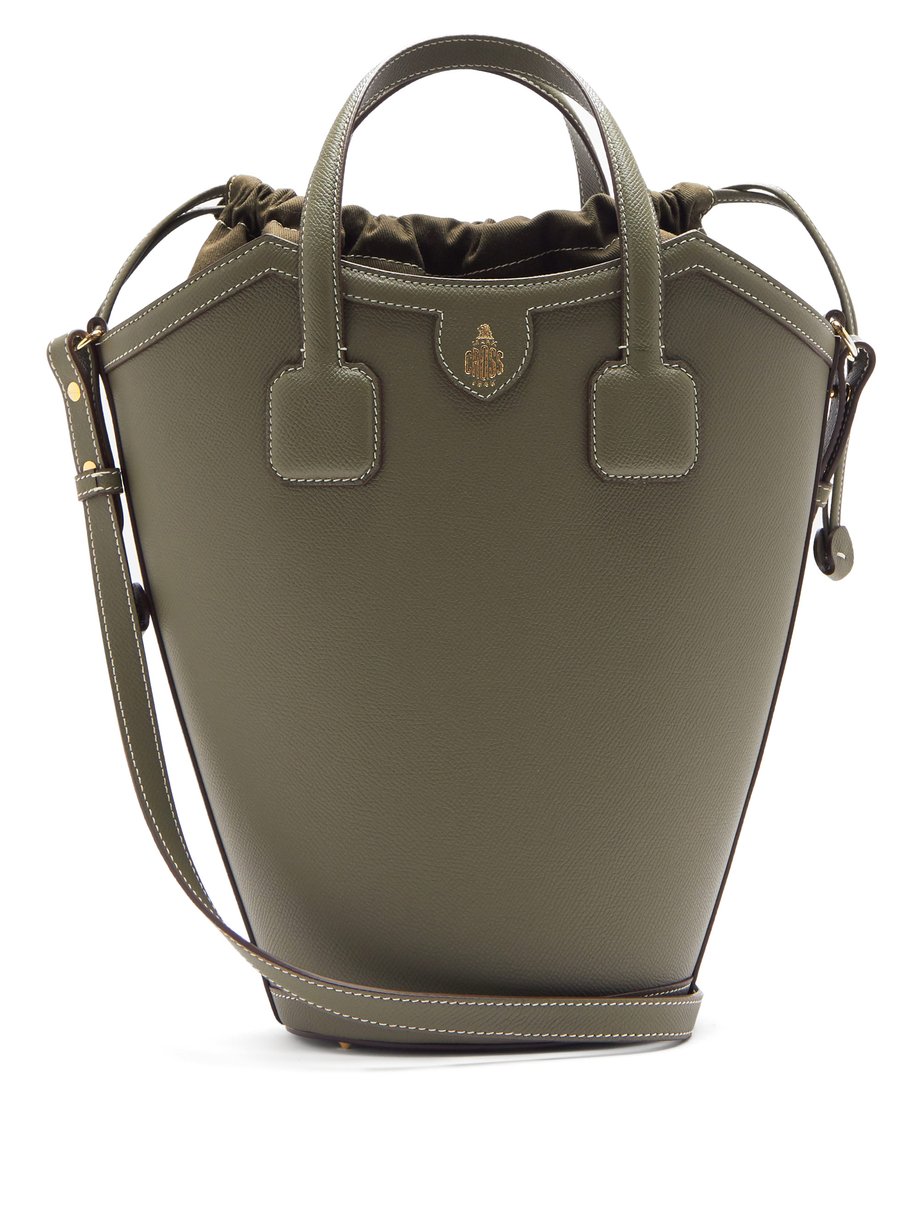 Green Madeline saffiano-leather bucket bag | Mark Cross | MATCHESFASHION UK