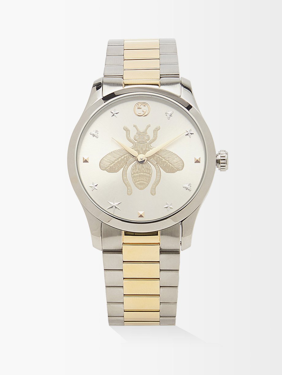 Metallic G-Timeless stainless-steel gold PVD watch | Gucci | MATCHESFASHION US