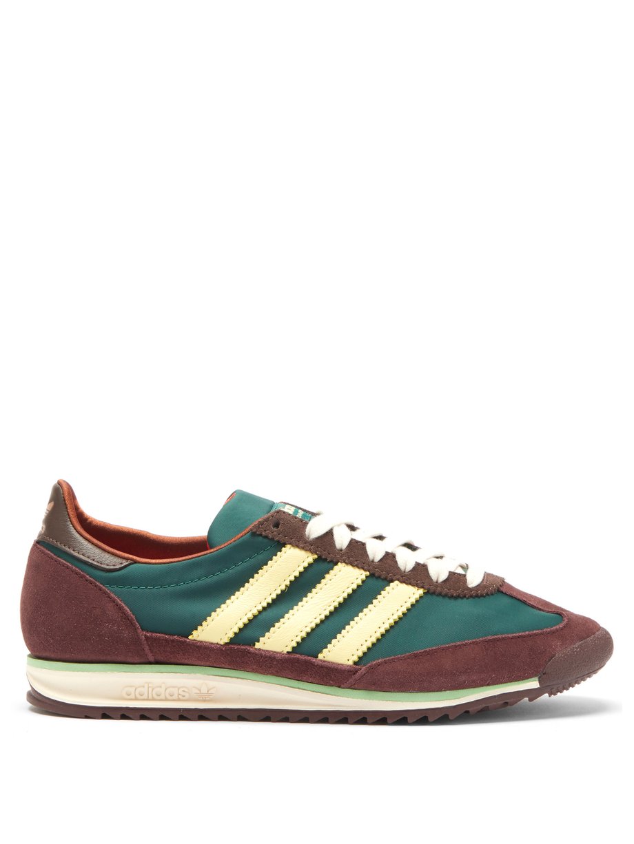 Green SL72 technical-canvas and suede trainers | Wales Bonner ...