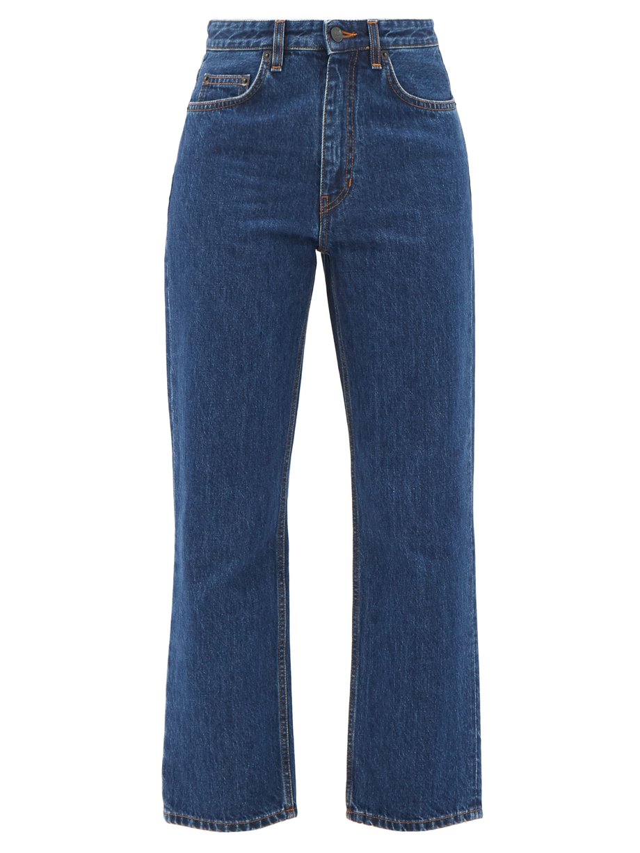 Blue Christie mid-rise cropped straight-leg jeans | The Row ...