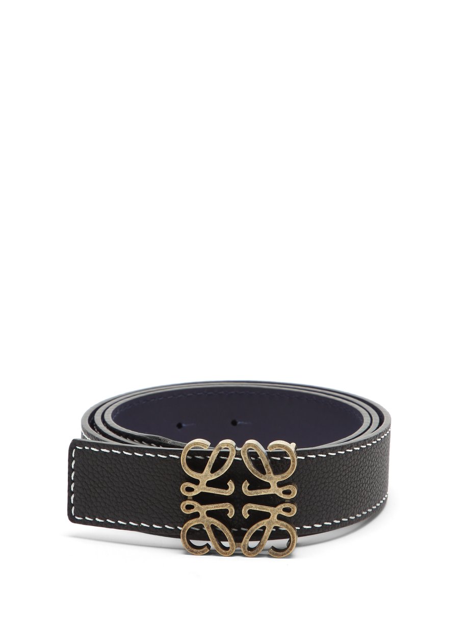 Black Anagram-buckle leather belt | Loewe | MATCHESFASHION US