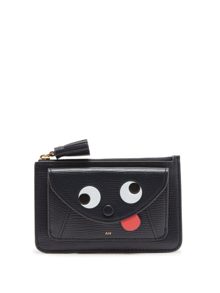 Blue Zany grained-leather card and coin purse | Anya Hindmarch ...