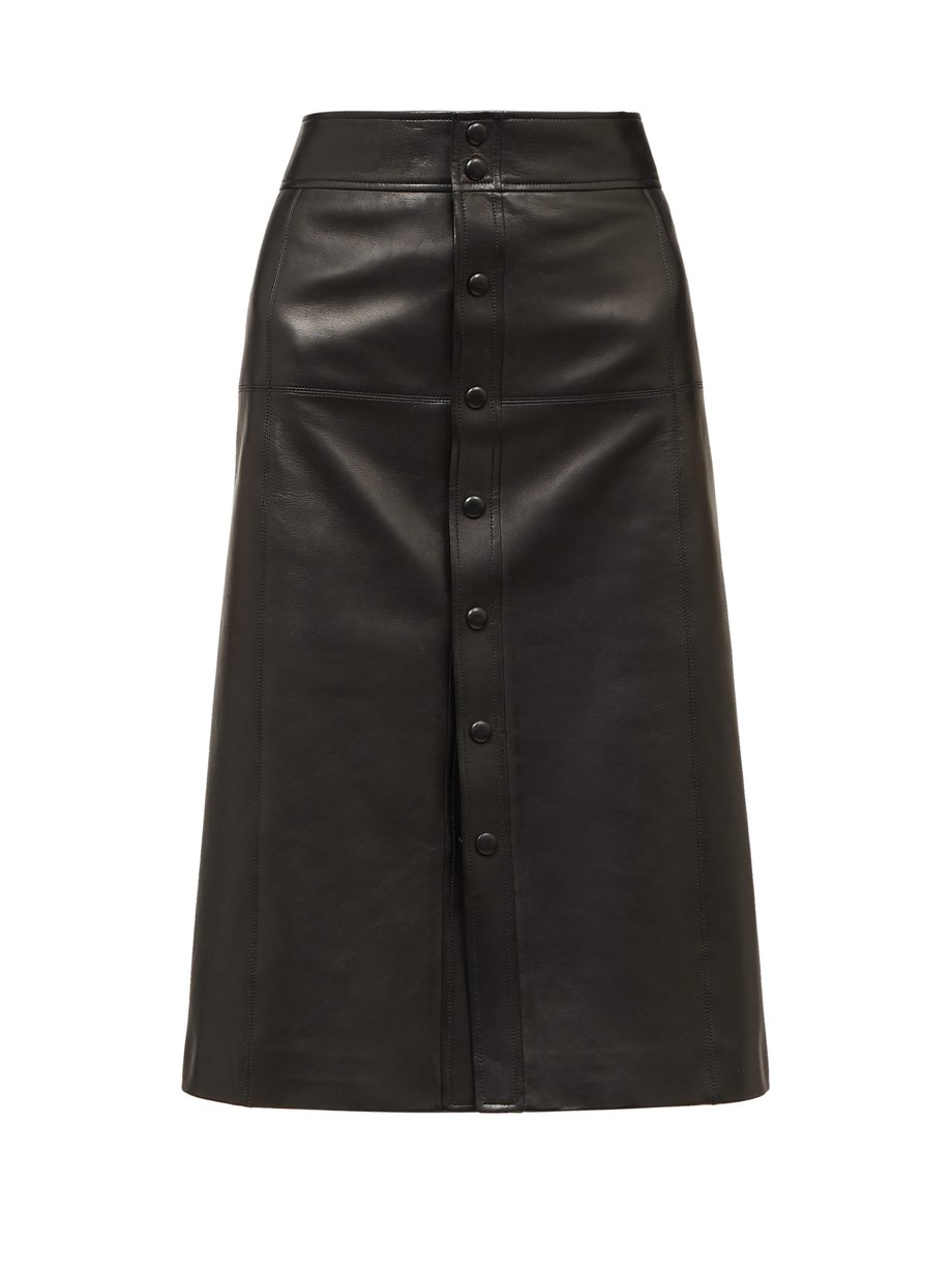 Black A-line leather skirt | Saint Laurent | MATCHESFASHION US