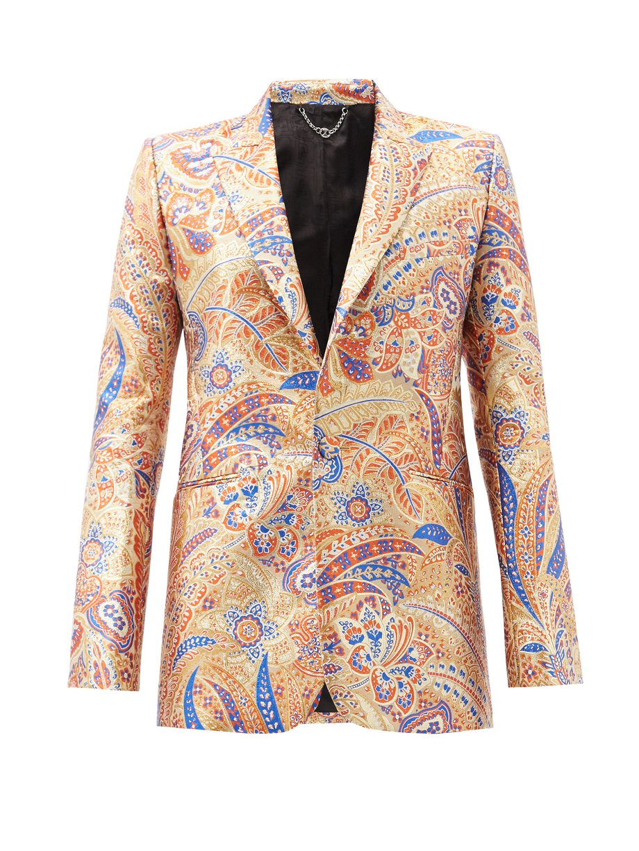 Print Single-breasted paisely-jacquard jacket | Paco Rabanne ...