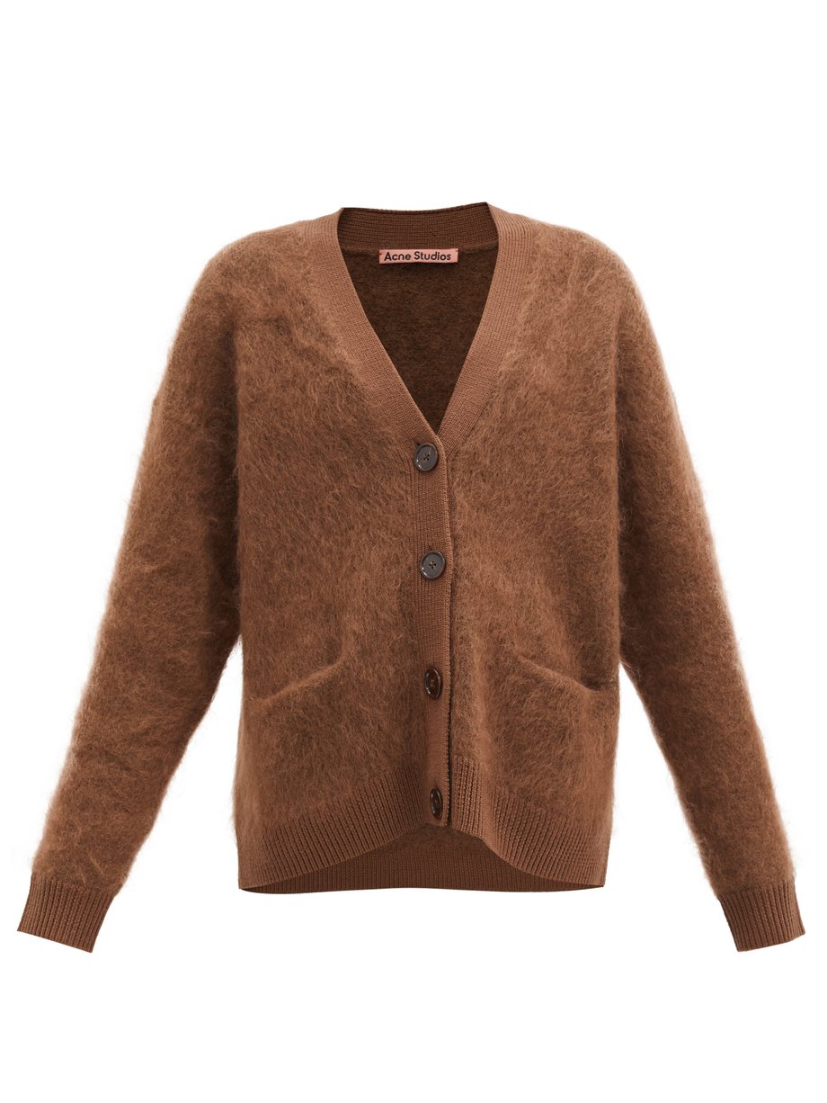 Brown Rives mohair-blend cardigan | Acne Studios | MATCHESFASHION US