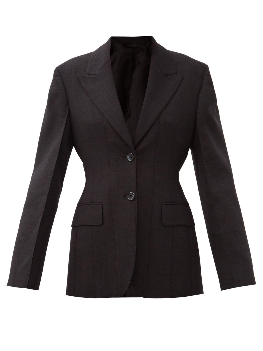 Grey Joella peak-lapel wool-blend blazer | Acne Studios | MATCHESFASHION US