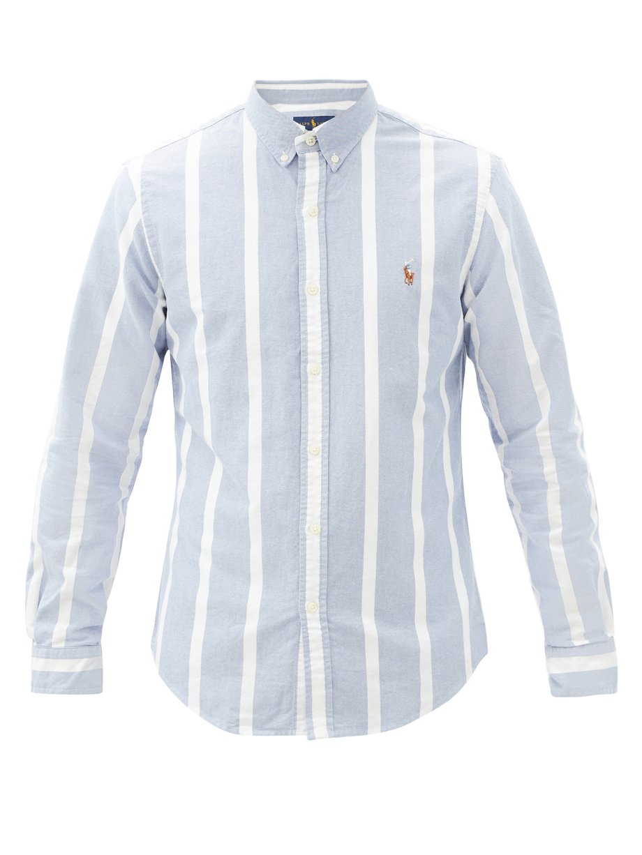 Print Logo-embroidered striped cotton-oxford shirt | Polo Ralph Lauren ...
