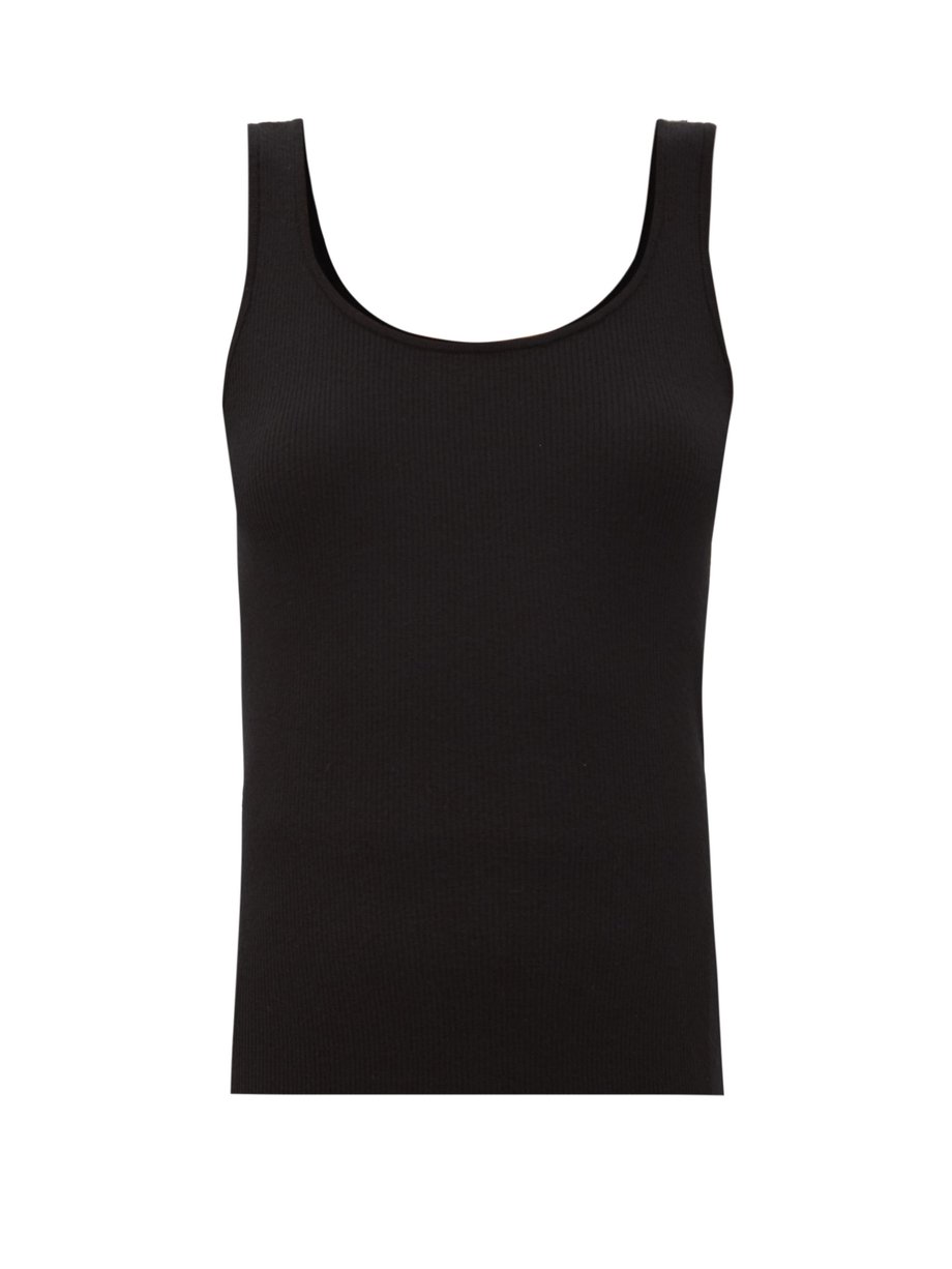 Black Scoop-neck ribbed-knit cashmere tank top | CO | MATCHESFASHION US