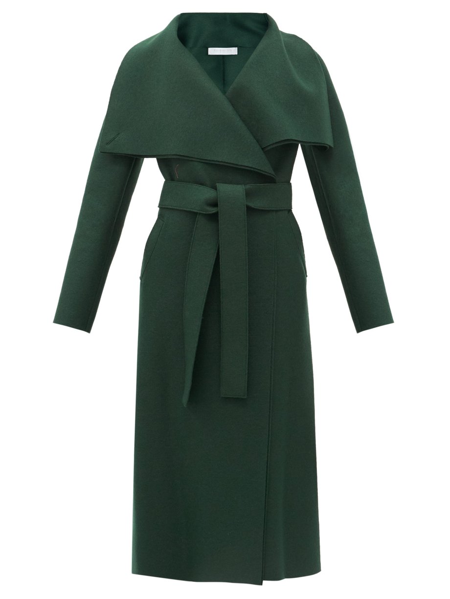 Harris Wharf London Green Volcano pressed-wool coat | 매치스패션, 모던 럭셔리 온라인 쇼핑