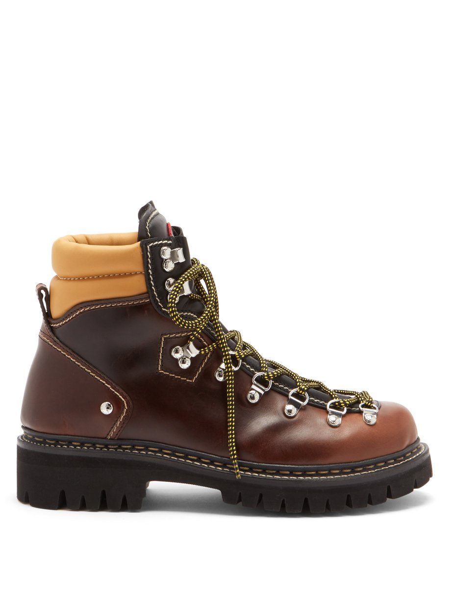 Brown Cervino leather hiking boots | DSquared² | MATCHESFASHION US