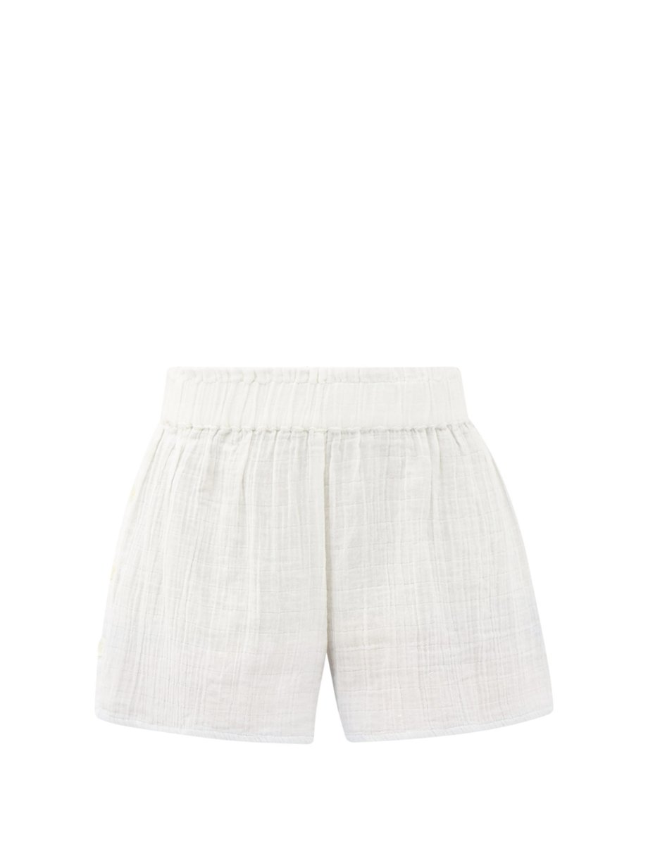 White Aria buttoned-side dip-dyed cotton shorts | Anaak | MATCHESFASHION US