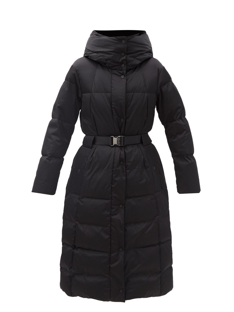 Black Odette belted longline down coat | Fusalp | MATCHESFASHION UK