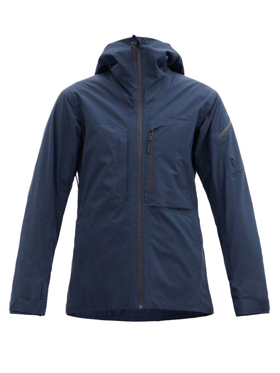 Navy Alpine hooded Gore-Tex ski jacket | Peak Performance ...