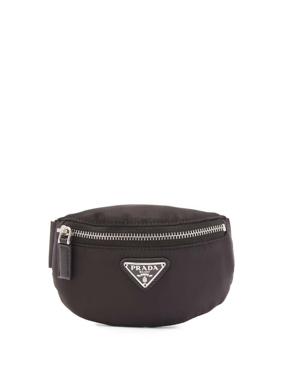 Triangle logo-plaque arm-strap nylon wallet Black Prada | MATCHESFASHION FR